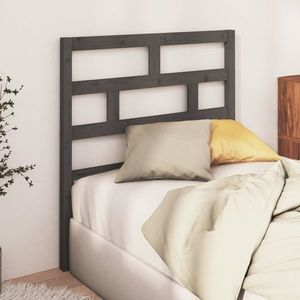 vidaXL Tăblie de pat, gri, 106x4x100 cm, lemn masiv de pin imagine