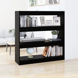 vidaXL Bibliotecă/Separator cameră, negru, 100x30x103 cm imagine