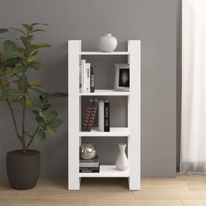 vidaXL Bibliotecă/Separator cameră, alb, 60x35x125 cm, lemn masiv pin imagine