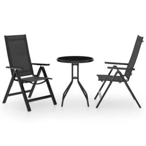 vidaXL Set mobilier bistro, 3 piese, negru și antracit imagine