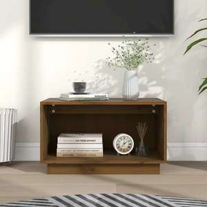 vidaXL Comodă TV, maro miere, 60x35x35 cm, lemn masiv de pin imagine