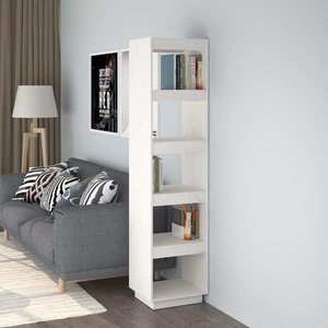 vidaXL Bibliotecă/Separator cameră alb 40x35x167 cm lemn masiv de pin imagine