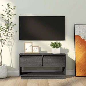 vidaXL Comodă TV, gri, 74x34x40 cm, lemn masiv de pin imagine