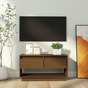 vidaXL Comodă TV, maro miere, 74x34x40 cm, lemn masiv de pin imagine
