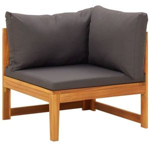 vidaXL Canapea de colț cu perne gri închis, lemn masiv acacia imagine