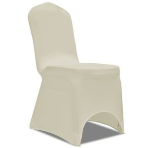 vidaXL Huse elastice pentru scaun, 100 buc., crem imagine