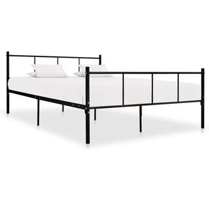vidaXL Cadru de pat, negru, 140 x 200 cm, metal imagine