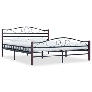 vidaXL Cadru de pat, negru, 180 x 200 cm, metal imagine