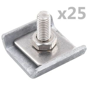 vidaXL Conector grilaj din plasă, argintiu, 25 seturi imagine