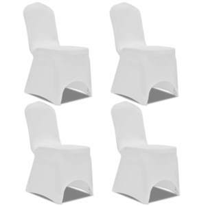 vidaXL Husă de scaun elastică, 4 buc., alb imagine