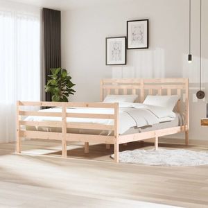 vidaXL Cadru de pat, 150x200 cm, lemn masiv, King Size imagine