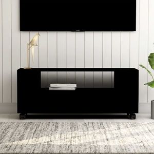 vidaXL Comodă TV, negru, 120x35x48 cm, lemn prelucrat imagine