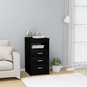 vidaXL Dulap cu sertare, negru, 40x50x76 cm, lemn compozit imagine