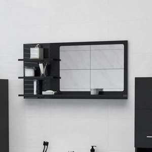 vidaXL Oglindă de baie, negru extralucios , 90x10, 5x45 cm, PAL imagine