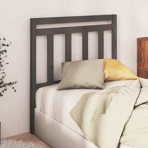 vidaXL Tăblie de pat, gri, 81x4x100 cm, lemn masiv de pin imagine