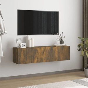 vidaXL Comodă TV de perete stejar afumat 120x30x30 cm lemn compozit imagine