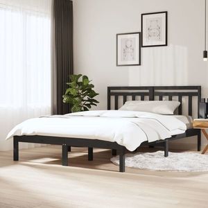vidaXL Cadru de pat, gri, 120x200 cm, lemn masiv de pin imagine
