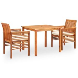 vidaXL Set mobilier de exterior cu perne 3 piese, lemn masiv de acacia imagine
