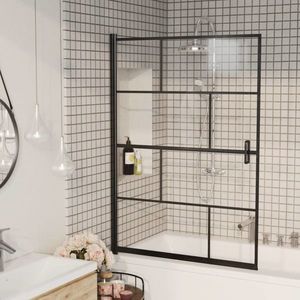 vidaXL Cabină de duș, negru, 100x140 cm, ESG imagine