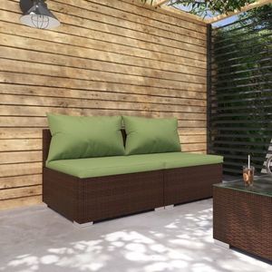 vidaXL Set mobilier relaxare grădină cu perne 2 piese maro poliratan imagine