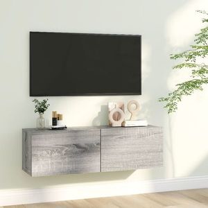 vidaXL Comodă TV de perete, gri sonoma, 100x30x30 cm, lemn prelucrat imagine