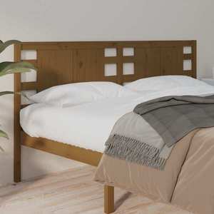 vidaXL Tăblie de pat, maro miere, 126x4x100 cm, lemn masiv de pin imagine