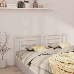 vidaXL Tăblie de pat, alb, 186x4x100 cm, lemn masiv de pin imagine