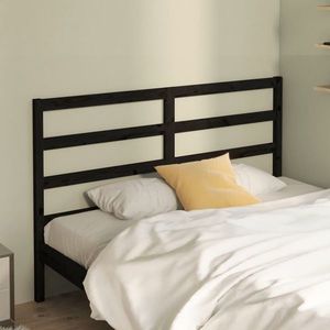 vidaXL Tăblie de pat, negru, 166x4x100 cm, lemn masiv de pin imagine