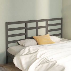 vidaXL Tăblie de pat, gri, 206x4x104 cm, lemn masiv de pin imagine