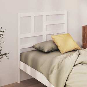 vidaXL Tăblie de pat, alb, 81x4x104 cm, lemn masiv de pin imagine