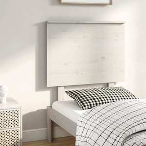 vidaXL Tăblie de pat, alb, 79x6x82, 5 cm, lemn masiv de pin imagine