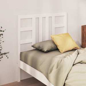 vidaXL Tăblie de pat, alb, 81x4x100 cm, lemn masiv de pin imagine