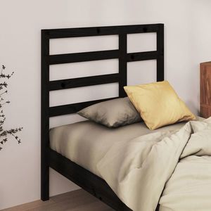 vidaXL Tăblie de pat, negru, 96x4x104 cm, lemn masiv de pin imagine