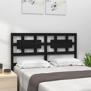 vidaXL Tăblie de pat, negru, 145, 5x4x100 cm, lemn masiv de pin imagine