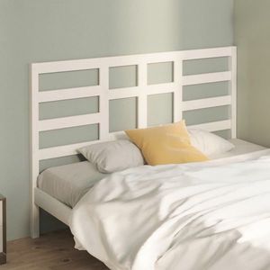 vidaXL Tăblie de pat, alb, 146x4x104 cm, lemn masiv de pin imagine
