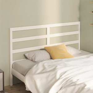 vidaXL Tăblie de pat, alb, 166x4x100 cm, lemn masiv de pin imagine