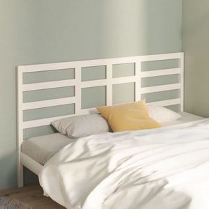vidaXL Tăblie de pat, alb, 206x4x104 cm, lemn masiv de pin imagine