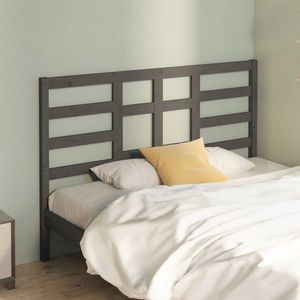 vidaXL Tăblie de pat, gri, 146x4x104 cm, lemn masiv de pin imagine