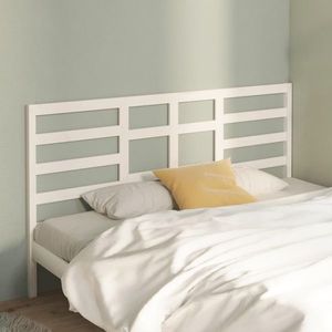 vidaXL Tăblie de pat, alb, 186x4x104 cm, lemn masiv de pin imagine