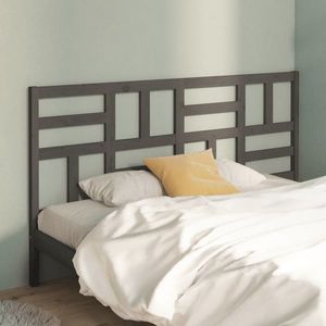 vidaXL Tăblie de pat, gri, 206x4x104 cm, lemn masiv de pin imagine