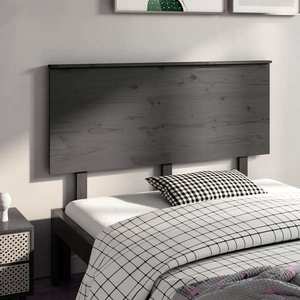 vidaXL Tăblie de pat, gri, 124x6x82, 5 cm, lemn masiv de pin imagine