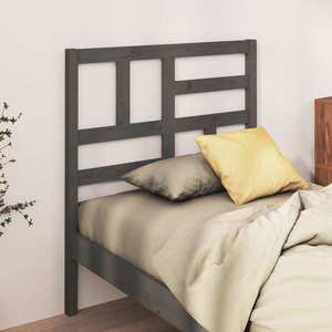 vidaXL Tăblie de pat, gri, 81x4x104 cm, lemn masiv de pin imagine