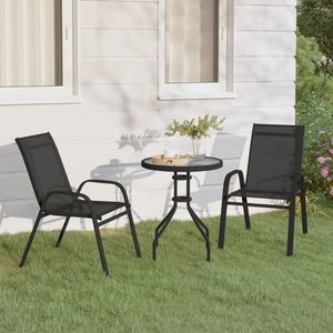 vidaXL Set mobilier bistro de grădină, 3 piese, negru imagine