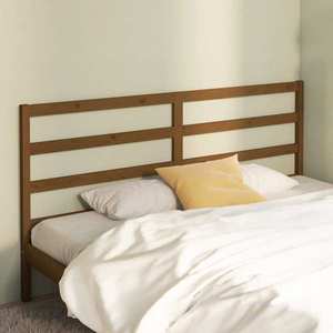 vidaXL Tăblie de pat, maro miere, 206x4x100 cm, lemn masiv de pin imagine
