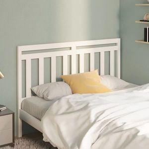 vidaXL Tăblie de pat, alb, 126x4x100 cm, lemn masiv de pin imagine