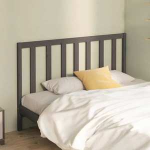 vidaXL Tăblie de pat, gri, 146x4x100 cm, lemn masiv de pin imagine