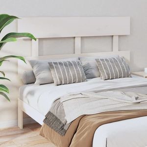 vidaXL Tăblie de pat, alb, 124x3x81 cm, lemn masiv de pin imagine