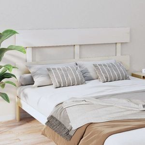 vidaXL Tăblie de pat, alb, 154x3x81 cm, lemn masiv de pin imagine