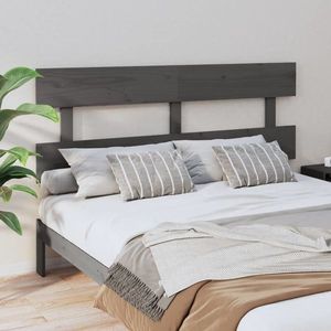 vidaXL Tăblie de pat, gri, 164x3x81 cm, lemn masiv de pin imagine