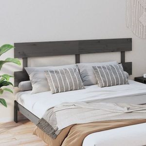 vidaXL Tăblie de pat, gri, 204x3x81 cm, lemn masiv de pin imagine